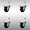 Service Caster 3 Inch SS Hard Rubber Swivel 10mm Threaded Stem Caster Set Total Lock Brake SCC-SSTSTTL20S314-HRS-M1015-4 - alternate 1